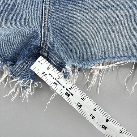 Alexander Wang Shorts Womens 25 High Rise Bite Denim Cutoff Raw Hem Made USA - Picture 9 of 16